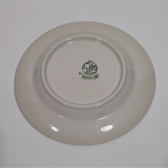 Syracuse China White Dinner Plate With Gold Trim 9.75" Ceramic Elegant Design - Picture 7 of 8